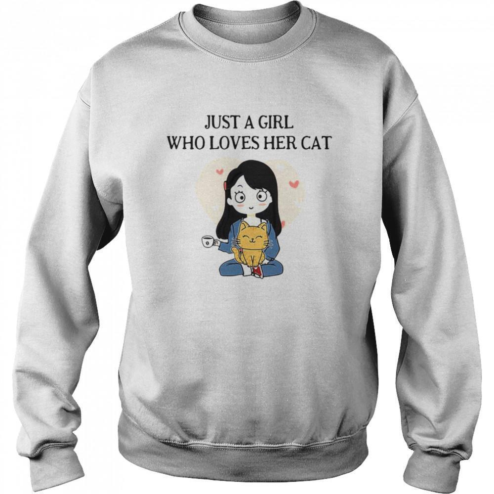 Chibi Girl Just A Girl Who Loves Her Cat Sweatshirt